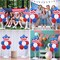 4th of July Table Balloon Stand Kit – 2 Sets with American Flag Star Foil Balloons